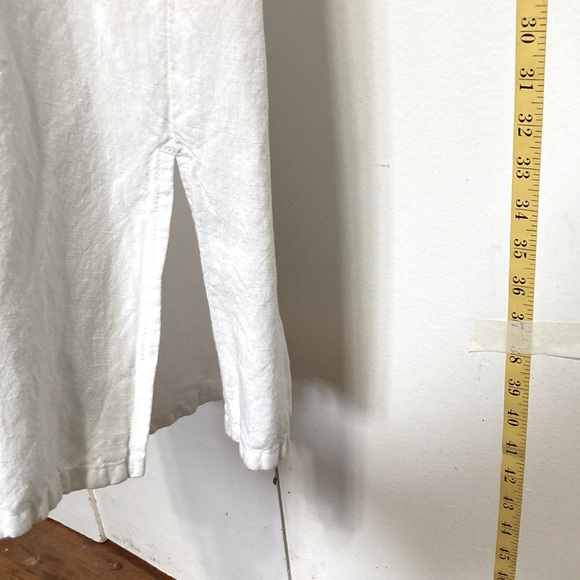 J Jill Linen Blend Wide Side Slit Leg White Pants Women's Large - Picture 7 of 16
